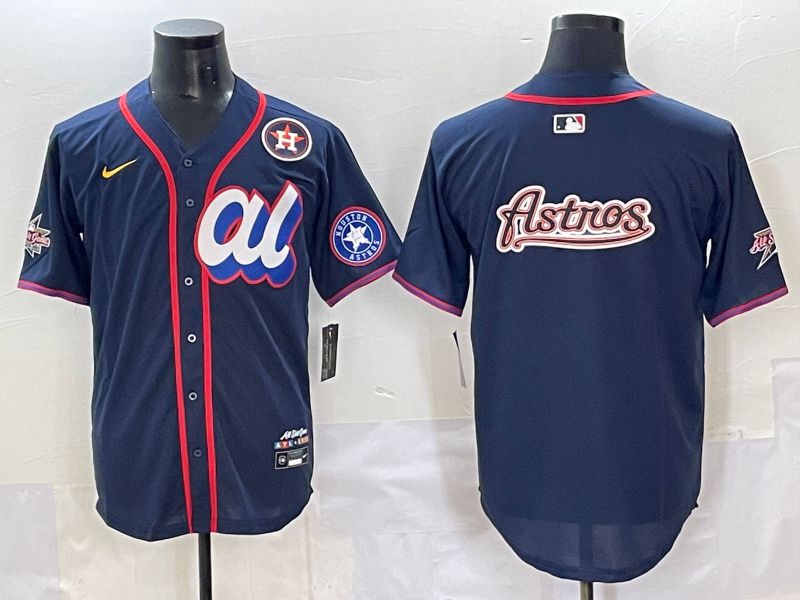Men 2025 Houston Astros Blank Drak Blue All star Nike MLB Jersey style 8